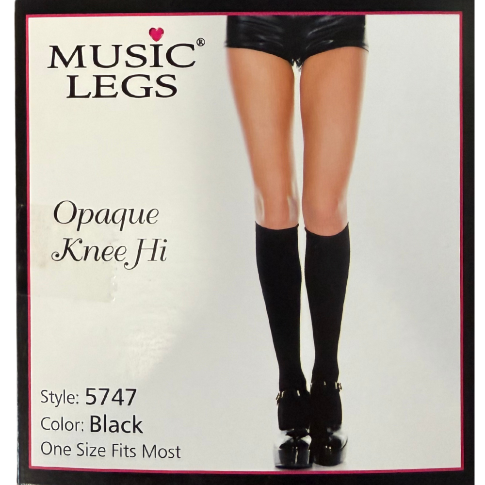 Opaque Black Knee-Hi Socks